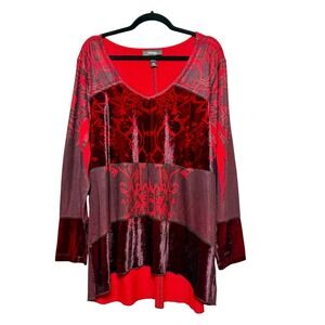 Style & Co. Whimsigoth Velvet Top Womens Size 2X Witchy Vampcore Dark Romantic